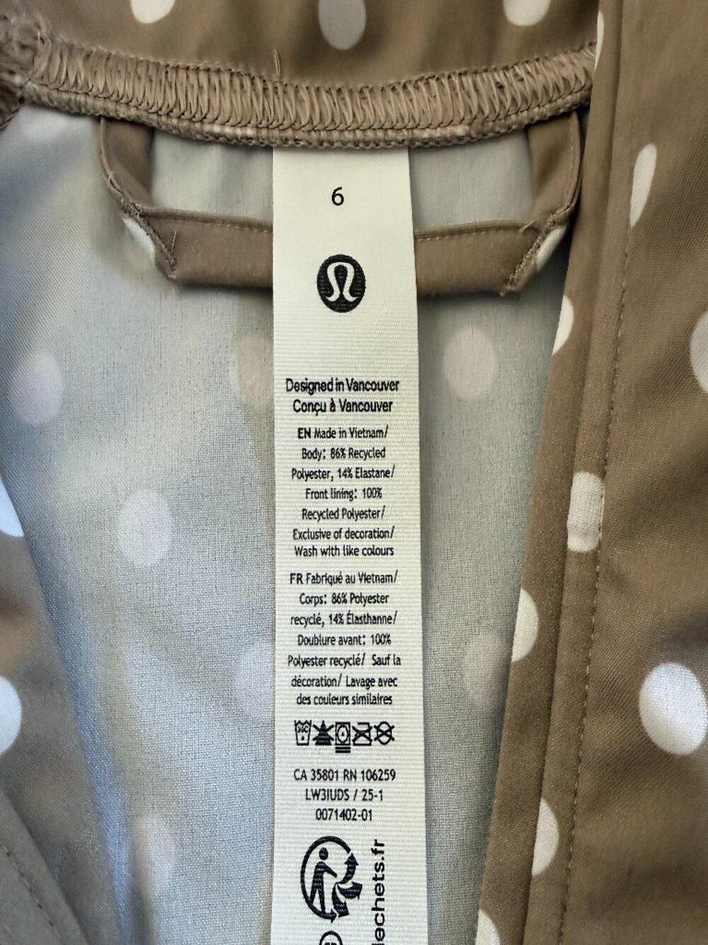 LULULEMON Adapted State Track Jacket Simple White Sheer Oak Polka 6 - Picture 11 of 11